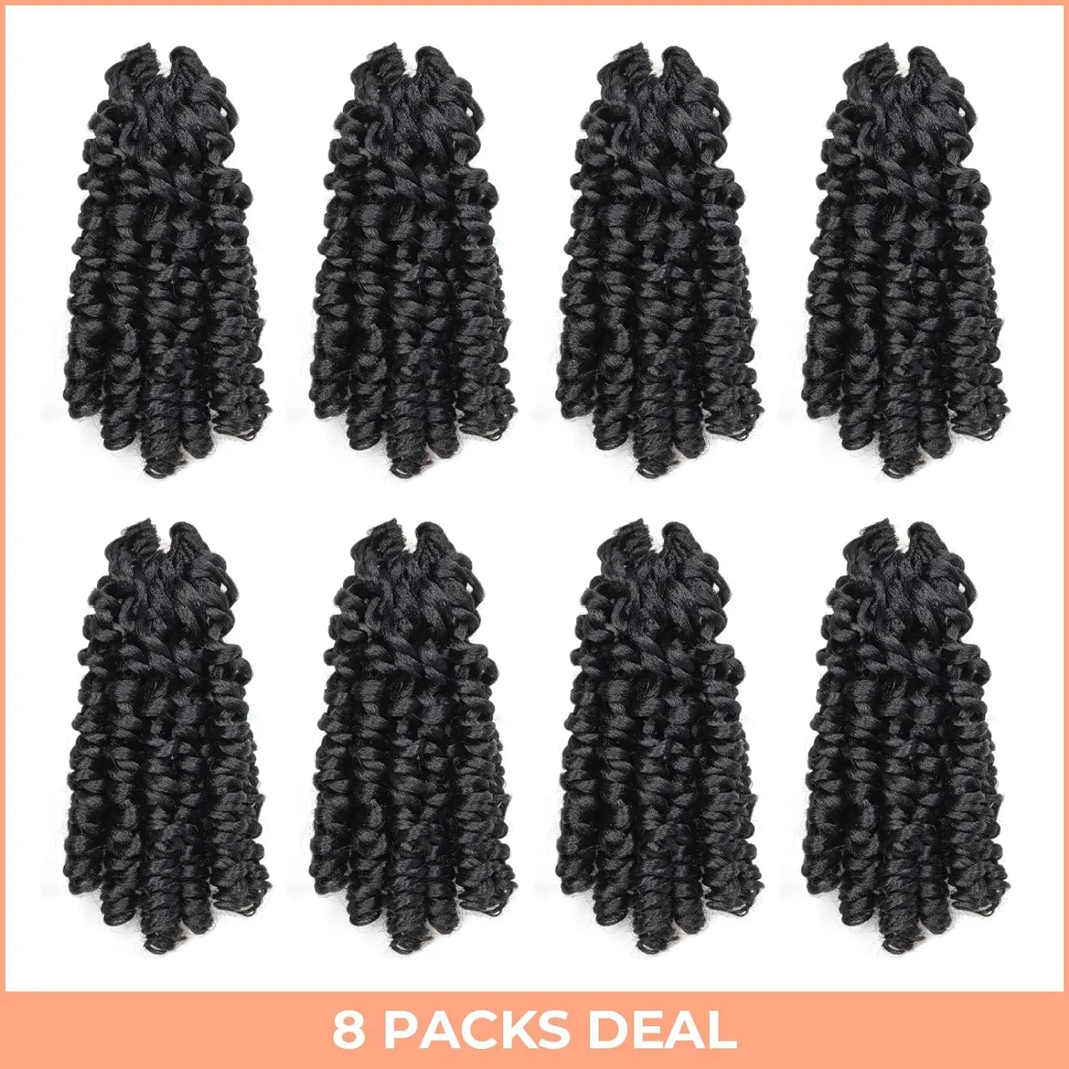 ( US ONLY) FAST SHIPPING WC | Toyotress® Wand Curl Crochet Hair - 6 Packs Jet Black Jamaican Bounce Crochet Hair, Short Bob Curly Crochet Braids Bouncy Curls Synthetic Braiding Hair Extensions Toyotress
